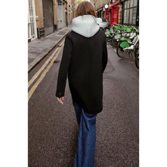 ZARA COAT WITH COMBINED HOODIE - Picture 4 of 7